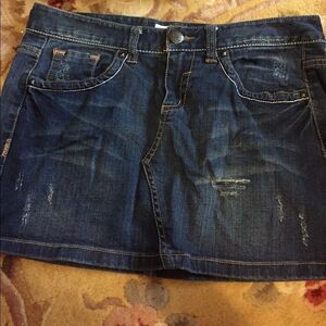 MAURICE'S Jean Mini Skirt Distressed Mini Blue Jean